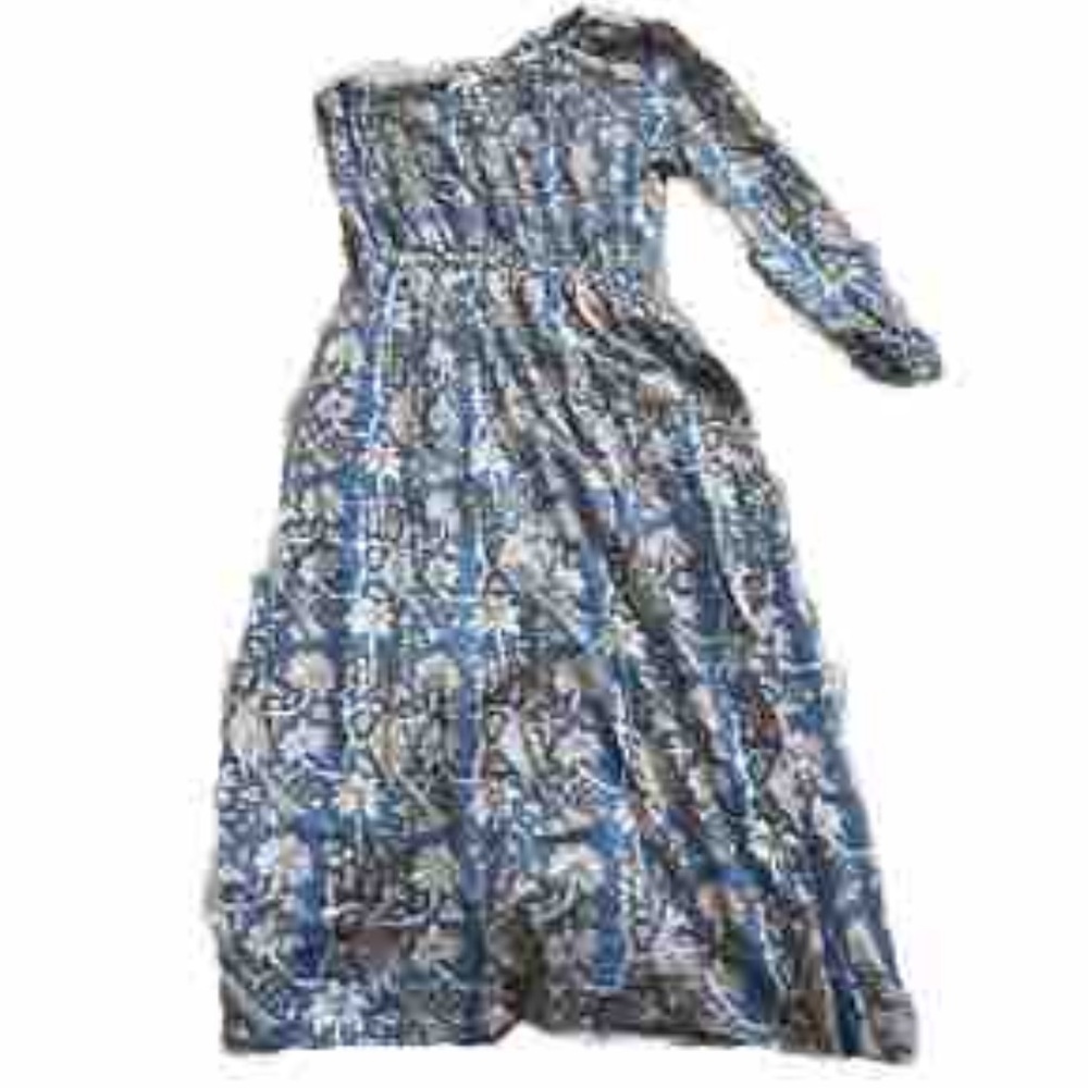 HOLLY SHAE FLORAL PRINT ONE SHOULDER MAXI DRESS SIZE LARGE FEMININE DAINTY CHIC - Picture 2 of 9
